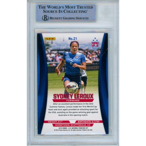 Autograph | Toys | Sydney Leroux Autographed 25 Panini Team  Sydney Leroux Autographed 2015 Panini Team USA Soccer Card Beckett Authentic COA